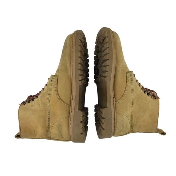 AEO Womens Light Brown Leather Lace Up Round Toe Combat Boots Size EUR 37 US 6.5 - Picture 6 of 9